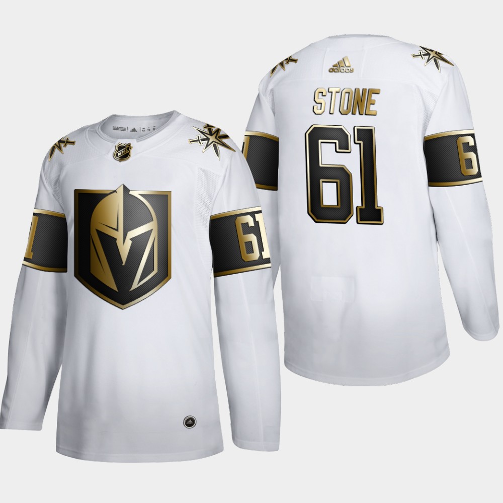Men Vegas Golden Knights 61 Mark Stone Adidas White Golden Edition Limited Stitched NHL Jersey